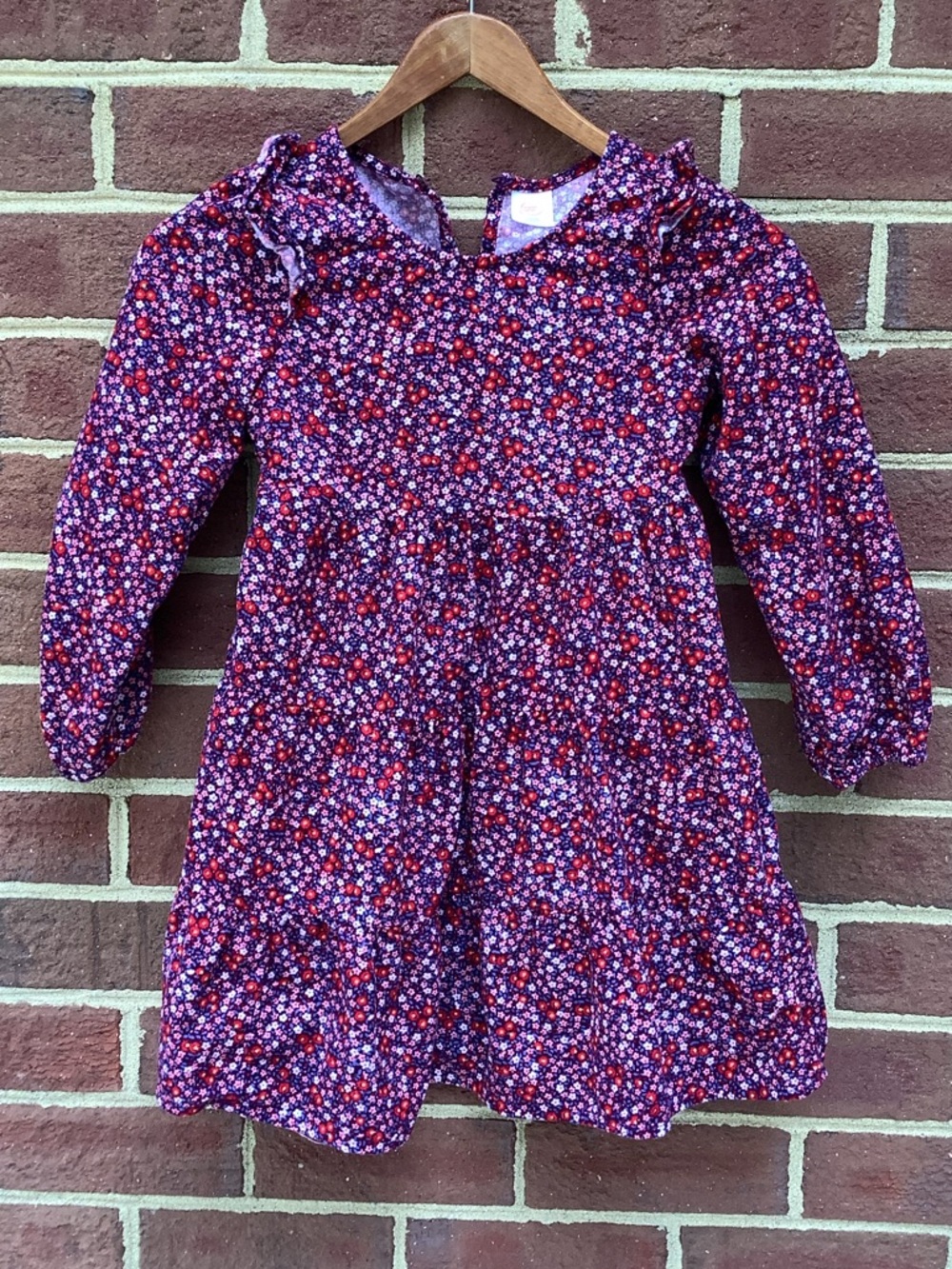 Wonder Nation Corduroy Tiered Long Sleeve Dress Button 6